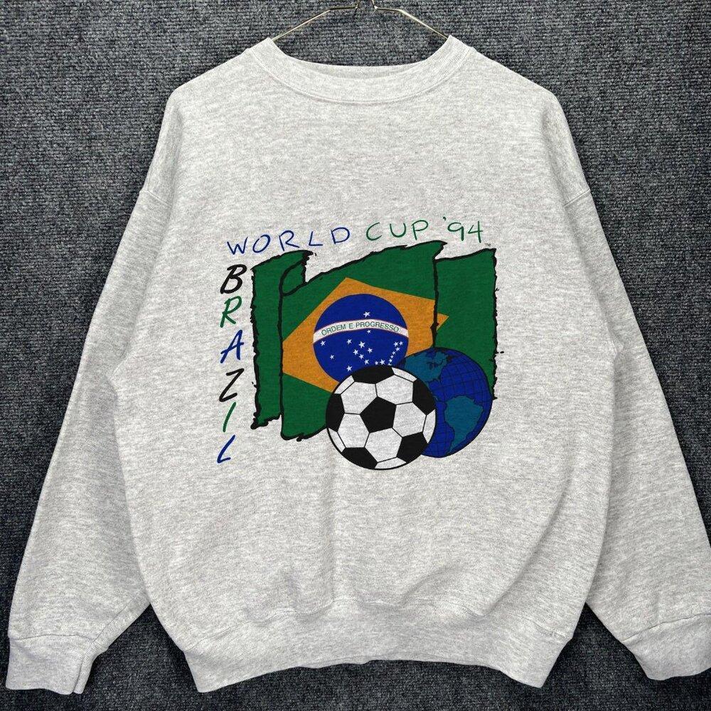 World Cup 1994 Brazil Soccer Futbol Shirt Retro Tee Sweatshirt